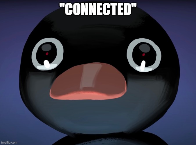 Pingu stare | "CONNECTED" | image tagged in pingu stare | made w/ Imgflip meme maker