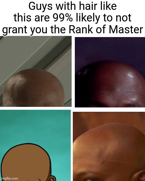 This is outrageous. It's unfair. | Guys with hair like this are 99% likely to not grant you the Rank of Master | image tagged in mace windu,revenge of the sith,hair,bald,the rank of master | made w/ Imgflip meme maker