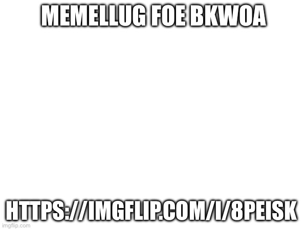 MEMELLUG FOE BKWOA; HTTPS://IMGFLIP.COM/I/8PEISK | made w/ Imgflip meme maker