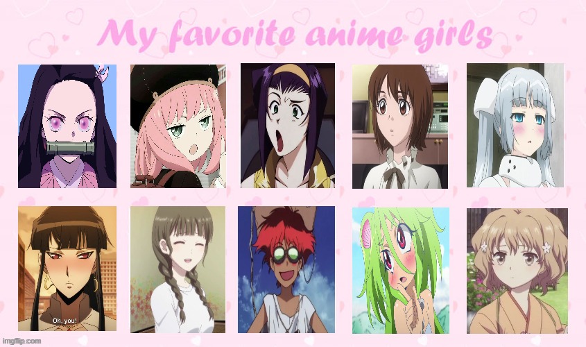 my favorite anime girls Blank Meme Template