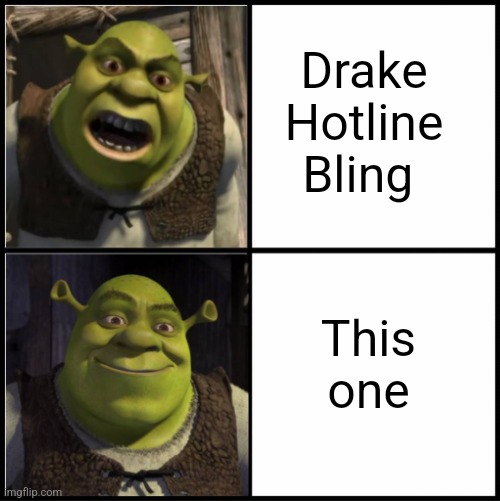 mad shrek happy shrek | Drake Hotline Bling; This one | image tagged in mad shrek happy shrek | made w/ Imgflip meme maker