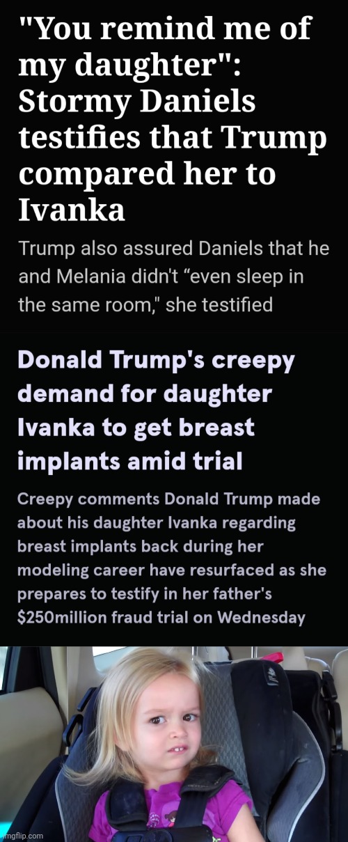image tagged in creepy uncle joe,republican projection,ivanka trump,stormy daniels,breast implants | made w/ Imgflip meme maker
