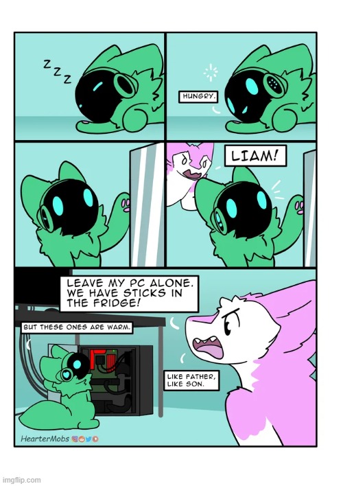 name of artist is at the bottom of comic. | image tagged in protogen,uwu,comic,idk,stop reading the tags | made w/ Imgflip meme maker