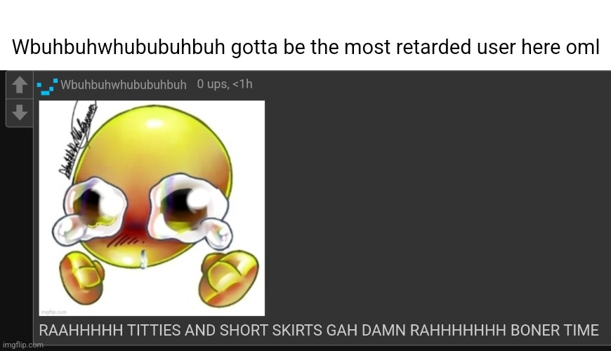 Wbuhbuhwhububuhbuh gotta be the most retarded user here oml | made w/ Imgflip meme maker