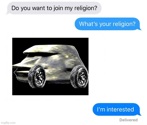 Moai car | image tagged in whats your religion,moai,car,cars,memes,religion | made w/ Imgflip meme maker