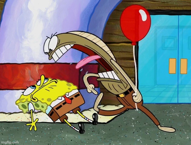 Stay Away From MY LEG! | image tagged in stay away from my leg,spongebob squarepants,fred,my leg | made w/ Imgflip meme maker