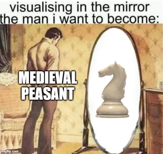 Visualising in the mirror the man i want to become: | MEDIEVAL PEASANT | image tagged in visualising in the mirror the man i want to become | made w/ Imgflip meme maker