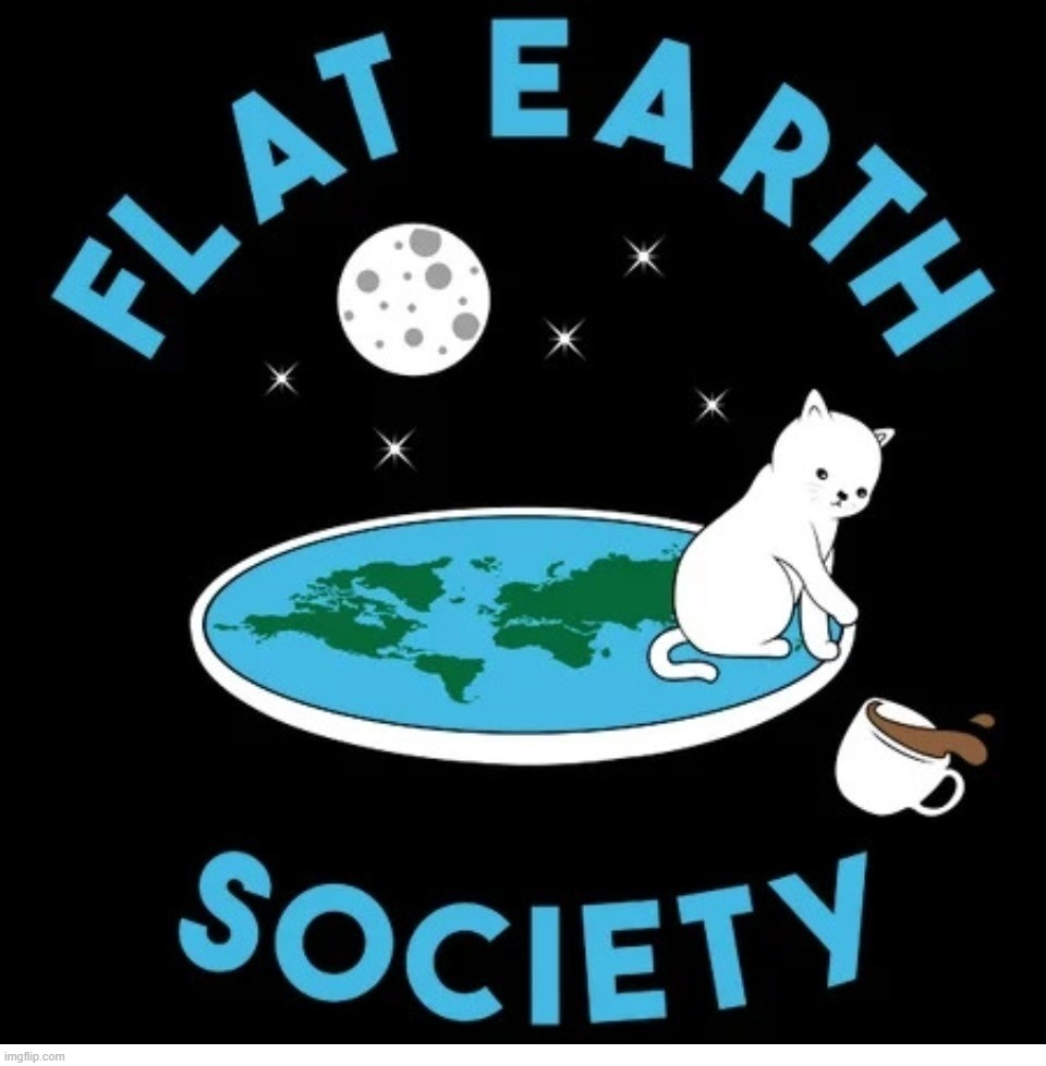 If the earth was flat, cats would have knocked everything off by now. | image tagged in flat earth,stupid people be like,flat earthers,flat earth club,flat earth cat,never go full retard | made w/ Imgflip meme maker