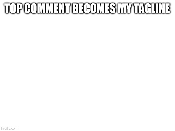 TOP COMMENT BECOMES MY TAGLINE | made w/ Imgflip meme maker