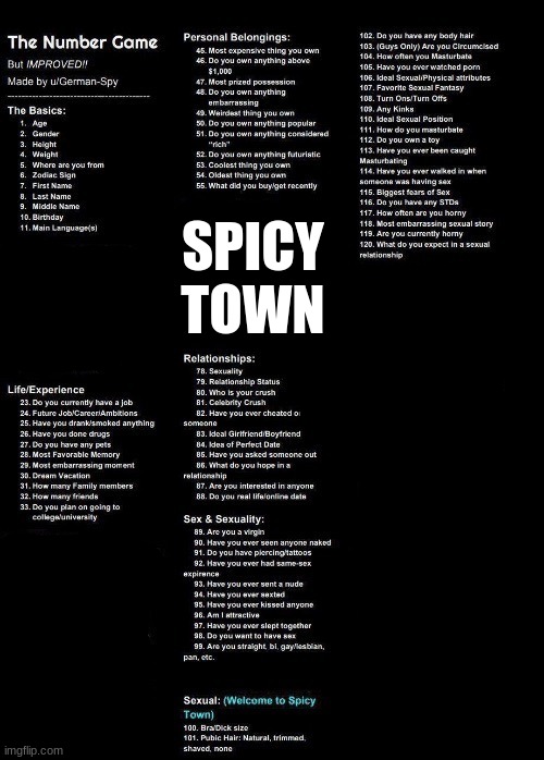 custom number game | SPICY TOWN | image tagged in pick a number | made w/ Imgflip meme maker