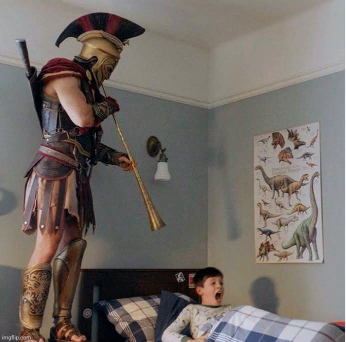 Alexios Wake Up Call | image tagged in alexios wake up call | made w/ Imgflip meme maker