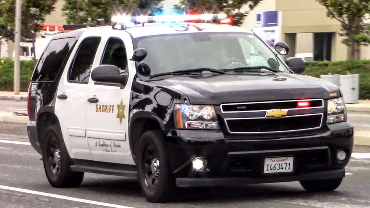 High Quality lasd police car responding Blank Meme Template