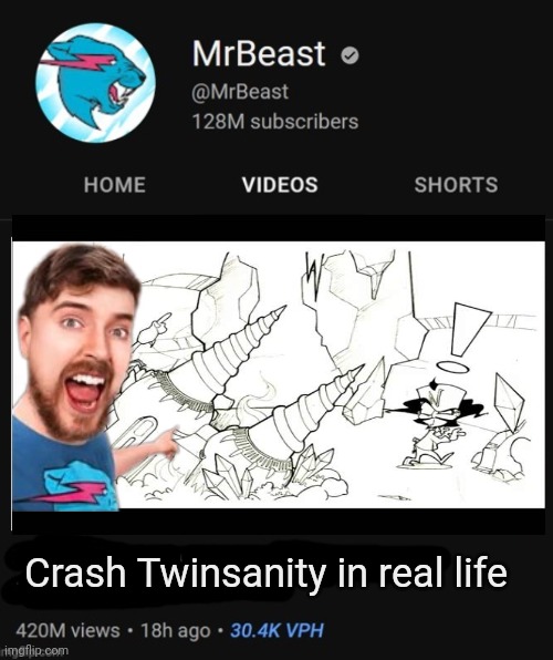 Bro what is happening | Crash Twinsanity in real life | image tagged in mrbeast thumbnail template | made w/ Imgflip meme maker