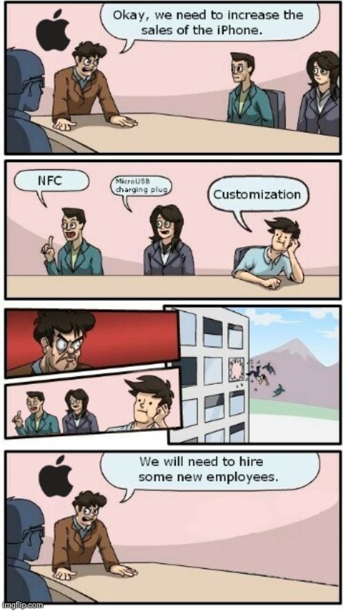 Made with ibispaint x | image tagged in boardroom meeting suggestion,apple,iphone,stolen | made w/ Imgflip meme maker