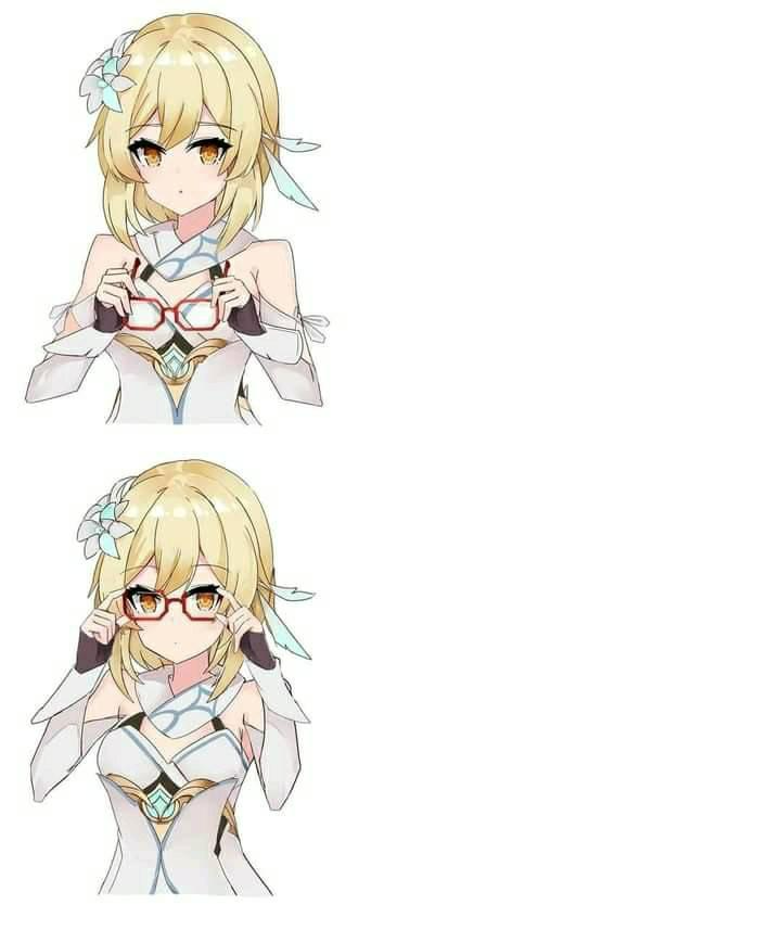Lumine's Glasses Blank Meme Template
