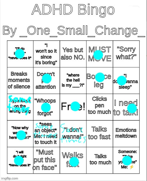 I have failed the ADHD bingo, but I also have ADHD… Hmmm | image tagged in adhd bingo,mems | made w/ Imgflip meme maker