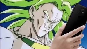 High Quality broly looking at his phone Blank Meme Template