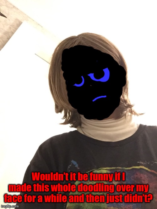 Wouldn’t it be funny if I made this whole doodling over my face for a while and then just didn’t? | made w/ Imgflip meme maker