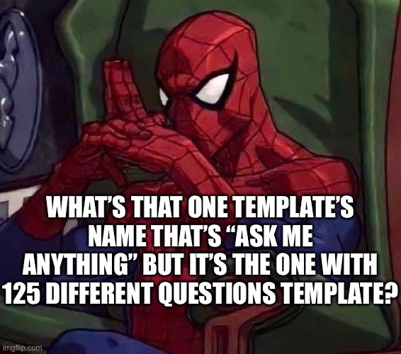 I might be stupid | WHAT’S THAT ONE TEMPLATE’S NAME THAT’S “ASK ME ANYTHING” BUT IT’S THE ONE WITH 125 DIFFERENT QUESTIONS TEMPLATE? | made w/ Imgflip meme maker
