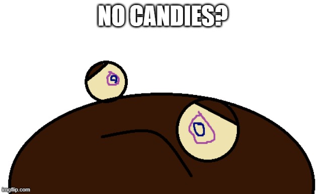 No Candies? | NO CANDIES? | image tagged in fudge sad | made w/ Imgflip meme maker