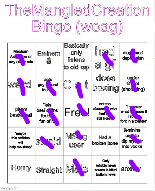 hi !!!!!!!!!!!!!!!! | image tagged in themangledcreation bingo | made w/ Imgflip meme maker