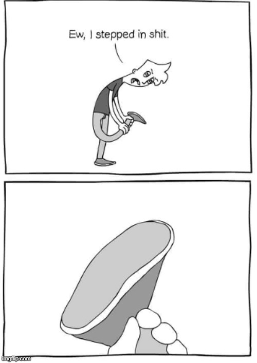 I stepped in shit(new template, also its me cheemsthememes) | image tagged in ew i stepped in shit | made w/ Imgflip meme maker