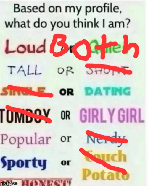 answers | image tagged in based on my profile what do you think i am | made w/ Imgflip meme maker