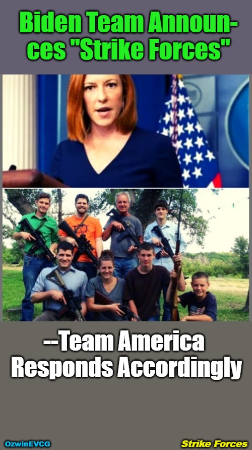 Did You Hear TLAV Announce Biden Announcing Three New Covid "Vaccines"?! | Biden Team Announ-

ces "Strike Forces"; --Team America 

Responds Accordingly; Strike Forces; OzwinEVCG | image tagged in political comedy,covid vaccine,team biden,big pharma,coof memes,clowntastic 2020s | made w/ Imgflip meme maker