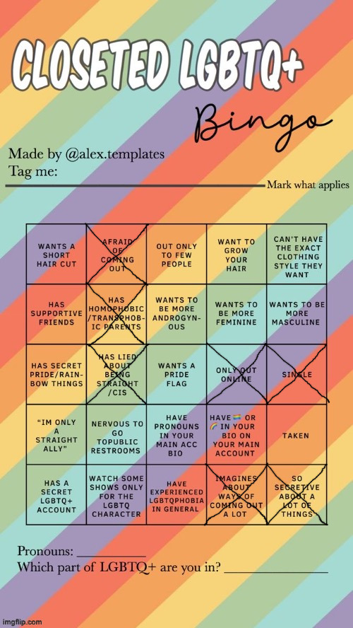 Cringy asf bingo | image tagged in closeted lgbtq bingo | made w/ Imgflip meme maker