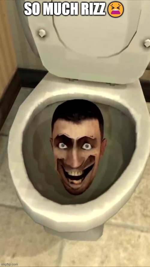 Skibidi toilet | SO MUCH RIZZ😫 | image tagged in skibidi toilet | made w/ Imgflip meme maker