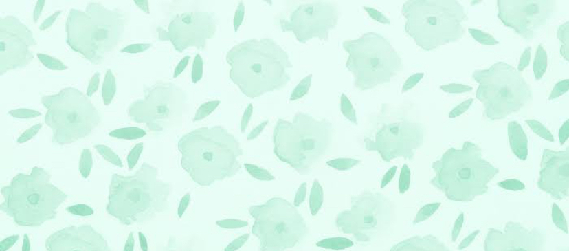 Soft pastel baby mint green background with flower pattern Blank Meme Template