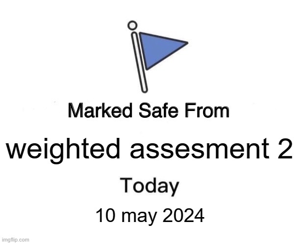 exams | weighted assesment 2; 10 may 2024 | image tagged in memes,marked safe from | made w/ Imgflip meme maker