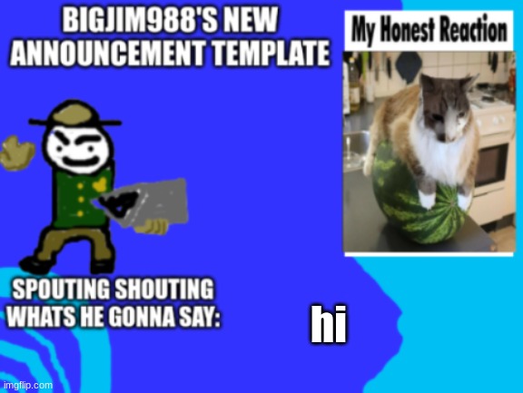 slimjim new temp | hi | image tagged in slimjim new temp | made w/ Imgflip meme maker