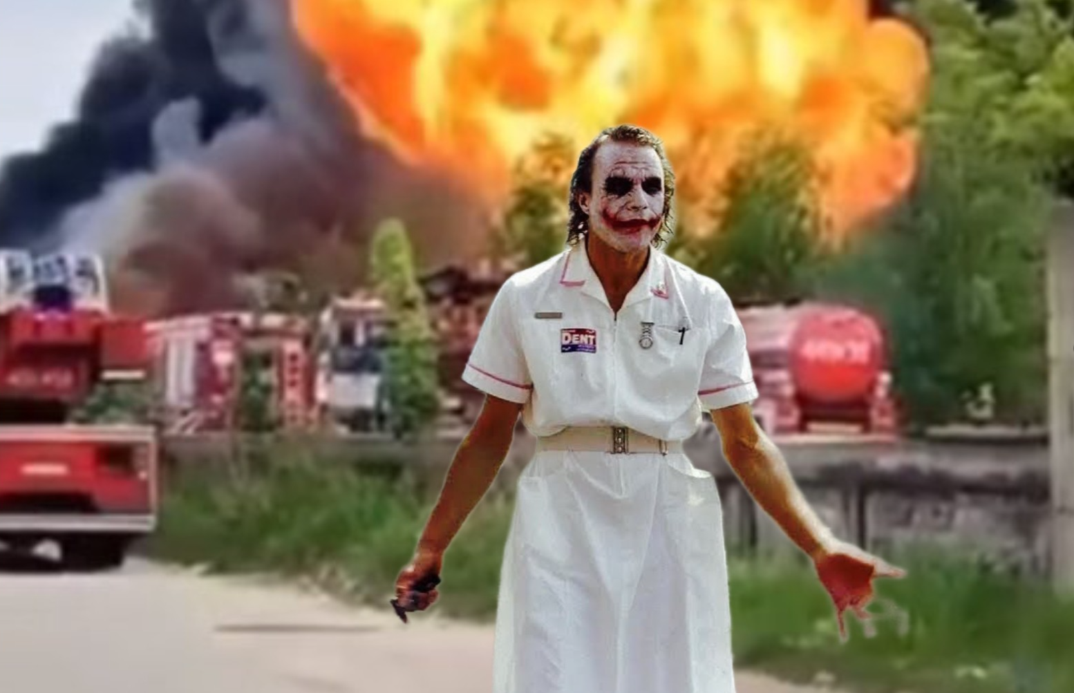 High Quality Joker Siemianowice pożar Blank Meme Template