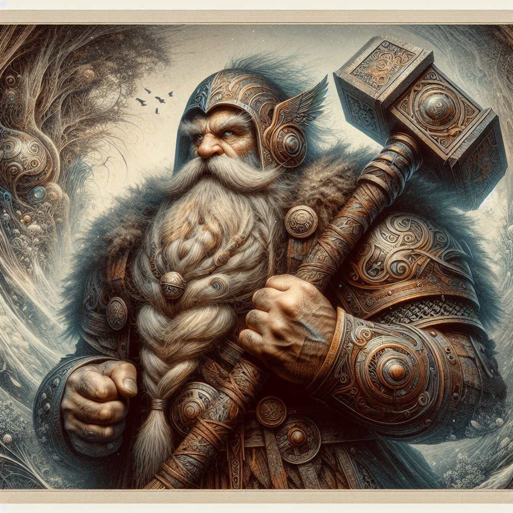 High Quality Fierce-looking dwarf wielding a hammer Blank Meme Template