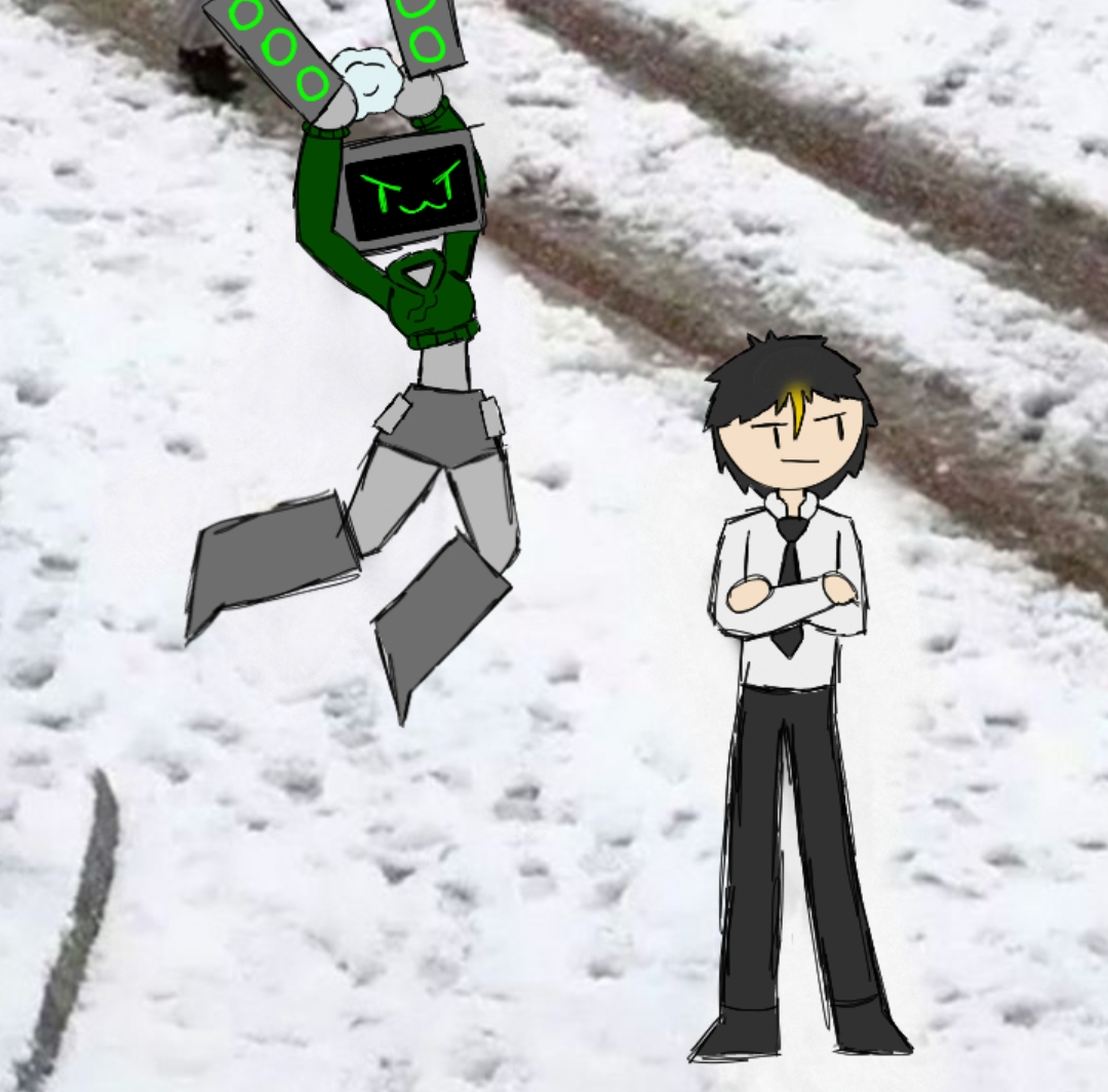 Data attacking Liam with a snowball Blank Meme Template