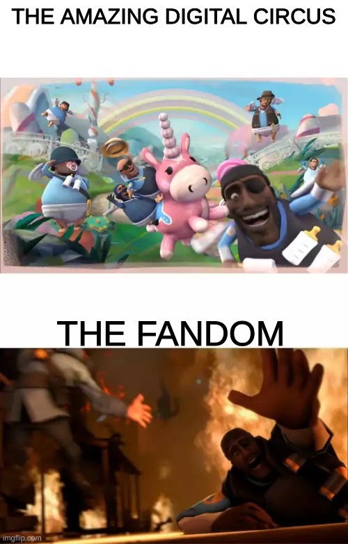 A "family" picture | THE AMAZING DIGITAL CIRCUS; THE FANDOM | image tagged in pyrovision,tadc,the amazing digital circus,tf2,team fortress 2 | made w/ Imgflip meme maker