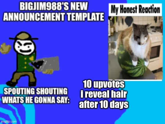 slimjim new temp | 10 upvotes i reveal hair after 10 days | image tagged in slimjim new temp | made w/ Imgflip meme maker