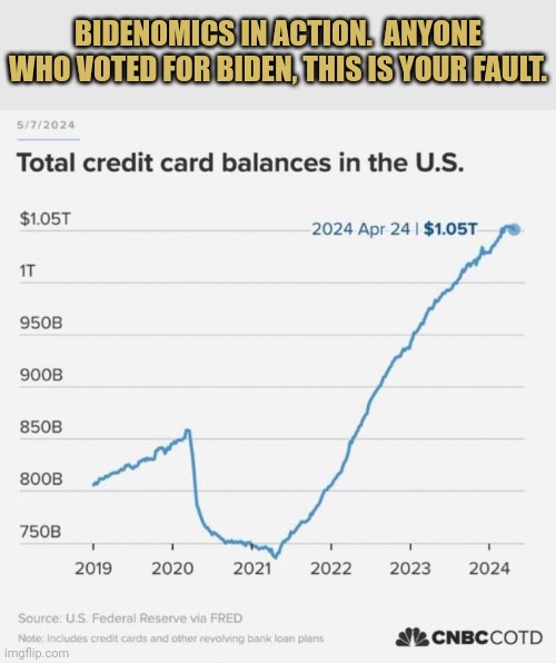 BIDENOMICS IN ACTION.  ANYONE WHO VOTED FOR BIDEN, THIS IS YOUR FAULT. | image tagged in biden,economics | made w/ Imgflip meme maker
