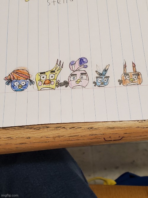 Decided to draw them | Note: not all the designs are final (except for stella) and will be drawn more accurately (but not in the same exact art style) to the game in future drawings | image tagged in angry birds | made w/ Imgflip meme maker