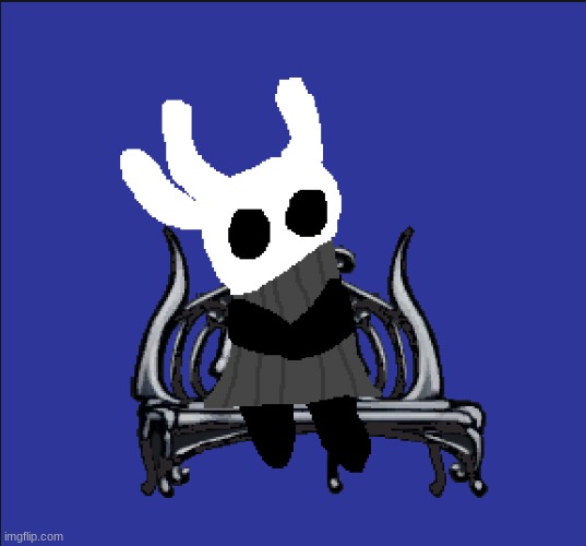 made this is it good (I also borrowed the bench from the hollow knight wiki) | image tagged in le sit | made w/ Imgflip meme maker