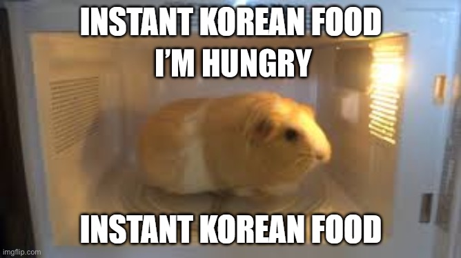 instant korean food | I’M HUNGRY | image tagged in instant korean food | made w/ Imgflip meme maker