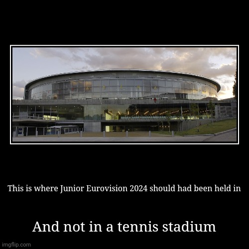 Tbh RTVE should have chosen the Madrid Arena to host Junior Eurovision 2024 and not a tennis stadium | This is where Junior Eurovision 2024 should had been held in | And not in a tennis stadium | image tagged in funny,demotivationals,jesc,eurovision,spain,arena | made w/ Imgflip demotivational maker