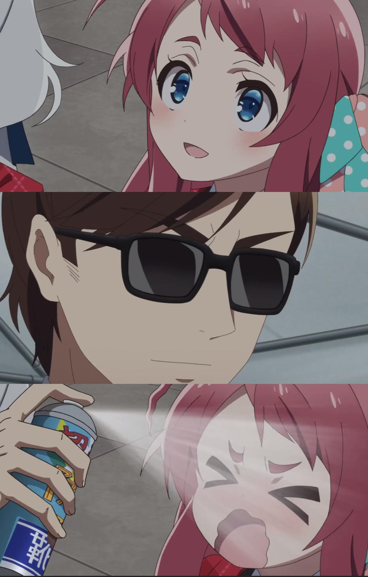 anime girl spray Blank Meme Template