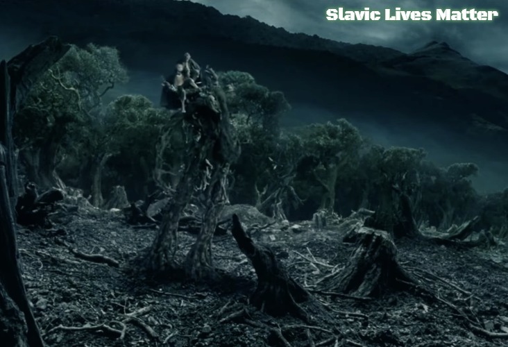 Treebeard battle cry | Slavic Lives Matter | image tagged in treebeard battle cry,slavic | made w/ Imgflip meme maker