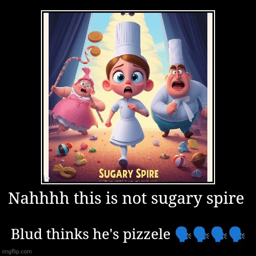 Fard | Nahhhh this is not sugary spire | Blud thinks he's pizzele ?️?️?️?️ | image tagged in funny,demotivationals | made w/ Imgflip demotivational maker