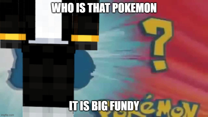who is that pokemon | WHO IS THAT POKEMON; IT IS BIG FUNDY | image tagged in who's that pokemon | made w/ Imgflip meme maker