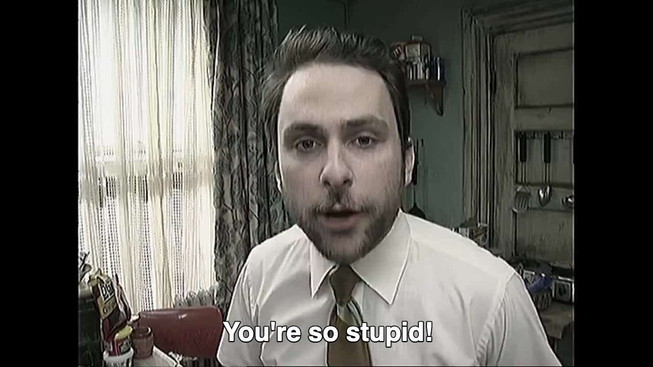 You're So Stupid (Charlie from Always Sunny IASIP) Blank Meme Template