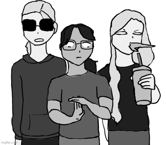 me, diamond, and bullet | image tagged in drawing,emo,the sqaud,oh wow are you actually reading these tags | made w/ Imgflip meme maker