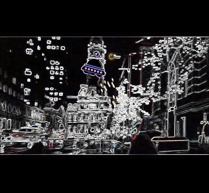 ufo city clipart Blank Meme Template